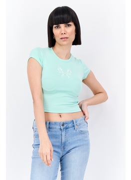 Women Crew Neck Short Sleeve Graphic Print Top, Mint Green - pzsku/Z56AD4EBA1C4CC9406317Z/45/_/1737642341/8e65a1a4-a23c-4df6-a830-e898d4682530