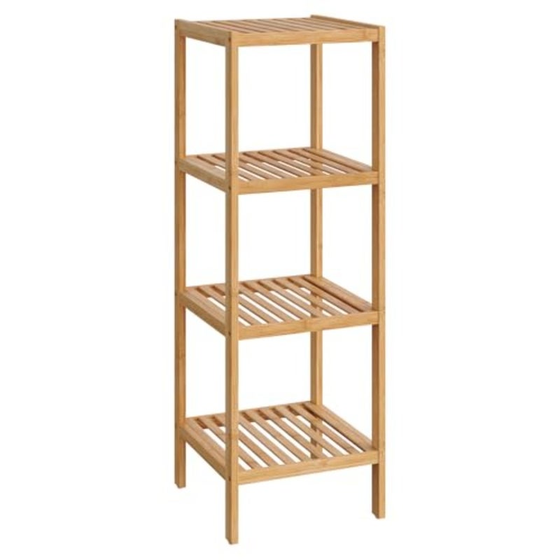 100% Bamboo Bathroom Shelf 4-Tier Multifunctional Storage Rack Shelving Unit 38.6 x 13 x 13 Inches UBCB54Y - Image 1