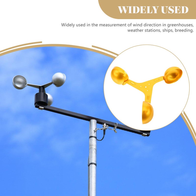 Aluminum Alloy Anemometer With Three Wind Cups 200mm Diameter Yellow Sensor Accessory - Image 4
