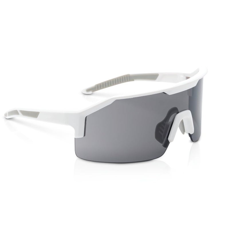 Jackson Safety Maxview+ Anti-Fog Ballistic-Rated Safety Glasses - ANSI Z87.1 Wraparound Anti-Scratch Eye Protection for Men & Women - White Frame with Smoke Lens - Pack of 1 - Image 1