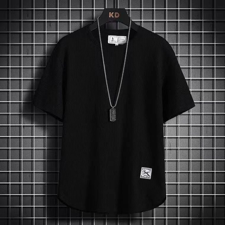 Men'S Short-Sleeved T-Shirt Thin Loose Fashion Brand Versatile Breathable Casual T-Shirt Boys Half-Sleeved Top - Image 1