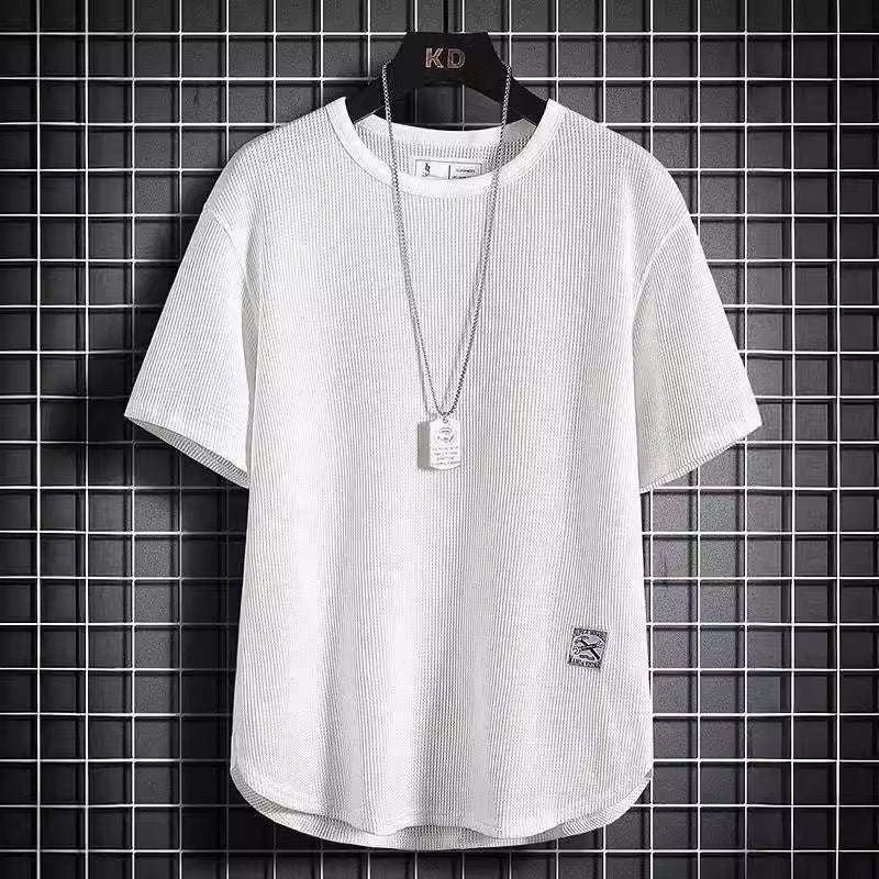 Men'S Short-Sleeved T-Shirt Thin Loose Fashion Brand Versatile Breathable Casual T-Shirt Boys Half-Sleeved Top - Image 3