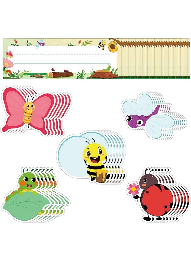 BeYumi 60Pcs Insects Cutouts Nameplates Classroom Accents Name Tags Back To School Butterfly Ladybug Bee Dragonfly Caterpillar Bulletin Board Decoration Set For Elementary Preschool Kindergarten - Image 1