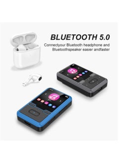 ليسو مشغل MP3 مع بلوتوث 5.0 مشغل موسيقى رقمي MP3 يمكن ارتداؤه mp3 وmp4، مشغل MP3 خفيف الوزن للغاية للأطفال، دعم راديو FM، عداد الخطى، حتى 128 جيجابايت (أزرق)  - Image 2