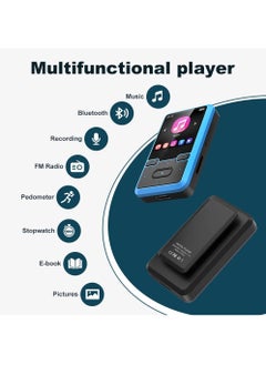 ليسو مشغل MP3 مع بلوتوث 5.0 مشغل موسيقى رقمي MP3 يمكن ارتداؤه mp3 وmp4، مشغل MP3 خفيف الوزن للغاية للأطفال، دعم راديو FM، عداد الخطى، حتى 128 جيجابايت (أزرق)  - Image 4