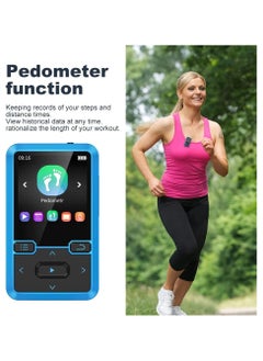 ليسو مشغل MP3 مع بلوتوث 5.0 مشغل موسيقى رقمي MP3 يمكن ارتداؤه mp3 وmp4، مشغل MP3 خفيف الوزن للغاية للأطفال، دعم راديو FM، عداد الخطى، حتى 128 جيجابايت (أزرق)  - Image 5