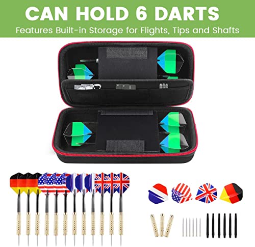 ALKOO Dart Case Holder Bag for 6 pcs Steel and Soft Tip Darts Set, Storage Organizer Holds 6 Darts and Tips, Shafts and Flights Accessories (Cases Only) (Red, Holds 6 darts) - Image 2