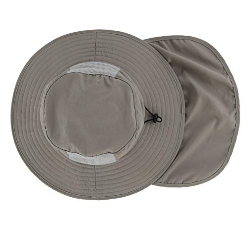 Connectyle Kids Bucket Sun Hat Wide Brim Breathable Fishing Hat Summer Safari Flap Hat Light Grey - Image 2