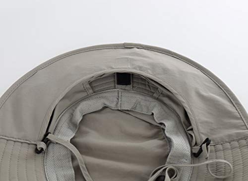 Connectyle Kids Bucket Sun Hat Wide Brim Breathable Fishing Hat Summer Safari Flap Hat Light Grey - Image 5