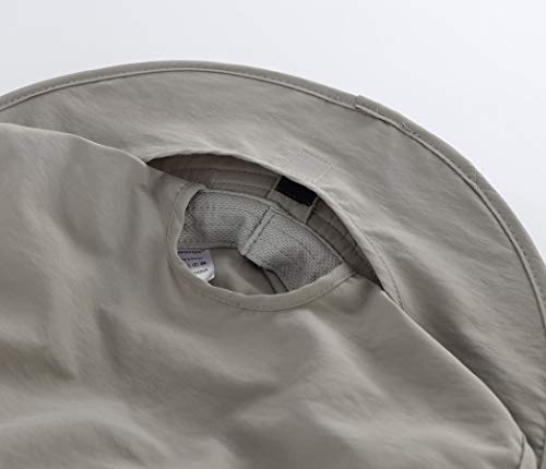 Connectyle Kids Bucket Sun Hat Wide Brim Breathable Fishing Hat Summer Safari Flap Hat Light Grey - Image 4