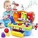 ORWINE Toys for 1 Year Old Boy Musical Toddler Tool Bench Montessori Educational Toys with Sound Lights Effect Shape Sorter One Year Old Boy Birthday Gift Engineer Pretend Play Workbench - Image 2