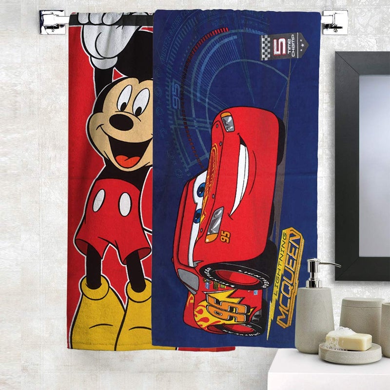 Athom Trendz Athom Living Disney Modern 2 Piece 350 GSM Cotton Bath Towel Set 24x48 Red - Image 1