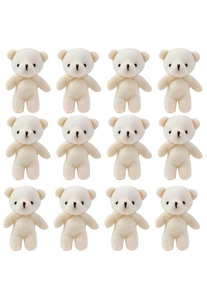 Zikra Teddies Bears Pendant, Mini Plush Bear Toy Small Plush Doll Bears Stuffed Animal Toys for Keychain Craft DIY Accessory Birthday Gifts Party Favors Supplies 12Pcs - Image 1