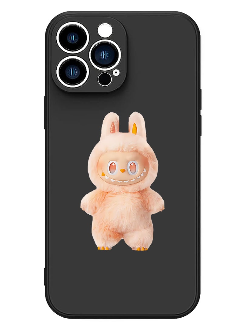 Theodor Protective Slim Fit Case Liquid Silicone Cover with Full Body Protection Anti-Scratch Shockproof Case For Apple iPhone 13 Pro (Black) Labubu (6) - Image 1