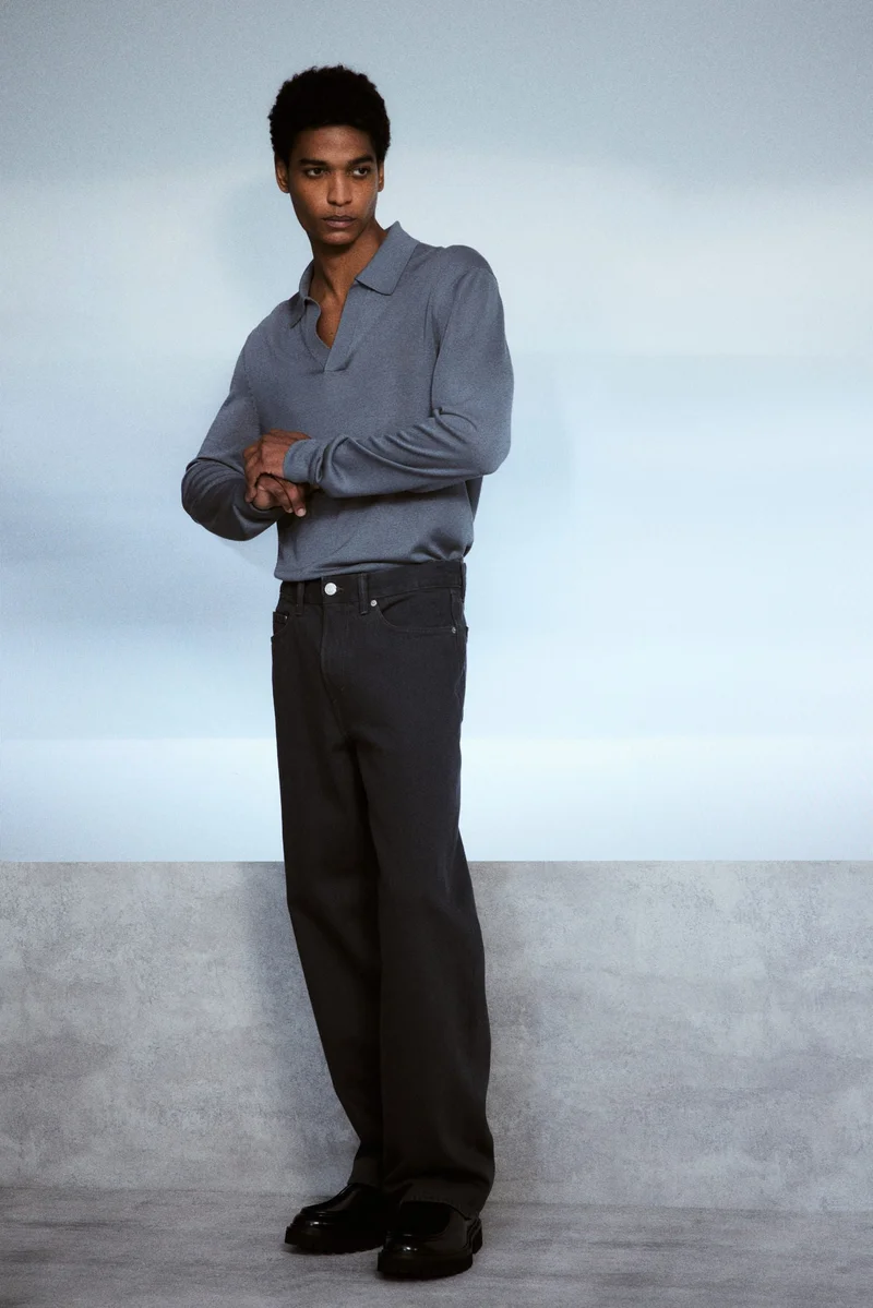 H&M Regular Fit Fine-Knit Polo Shirt