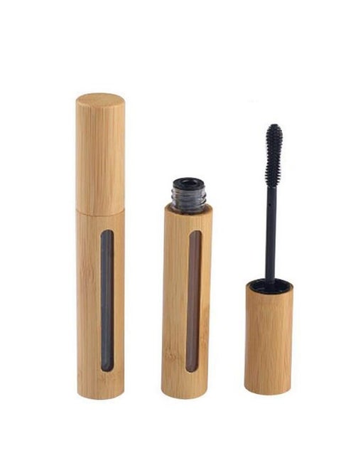 2Pcs 6Ml Bamboo Mascara Tube Bottles Refillable Empty Eyelash Container Vials With Eyelash Wand And Plug For Castor Oil Eyelash Growth Oil Diy Mascara Travel Bottles Makeup Beauty Tools