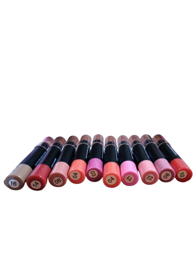 Generic Lip Stick 10 Colors Set for Girls With Lip Balm And Protection From Cracks  - Image 2