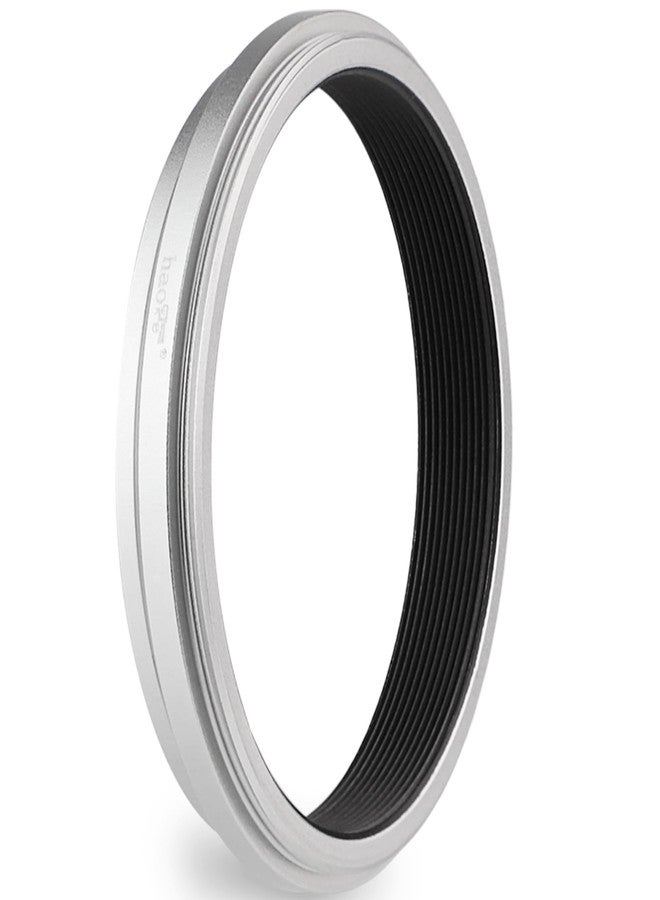 هوجي حلقة محول فلتر عدسة Haoge لكاميرا Fujifilm X100VI Fuji FinePix X100V تناسب غطاء عدسة فلتر UV CPL ND مقاس 49 مم لاستبدال Fujifilm AR-X100 باللون الفضي - Image 1