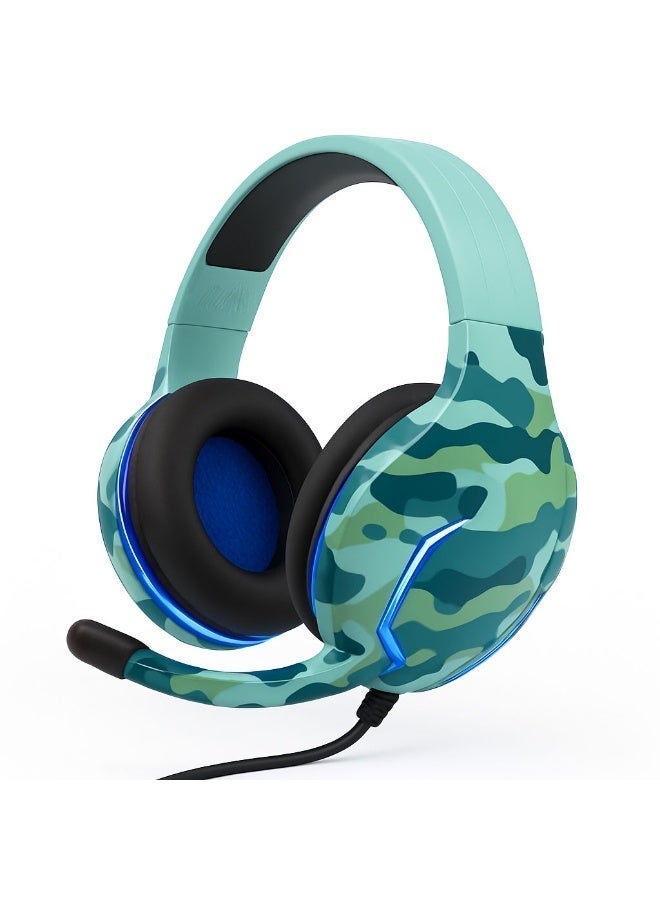 كومك سماعة ألعاب KOMC G312 بإضاءة LED للكمبيوتر – تصميم عسكري (Camouflage) - Image 2