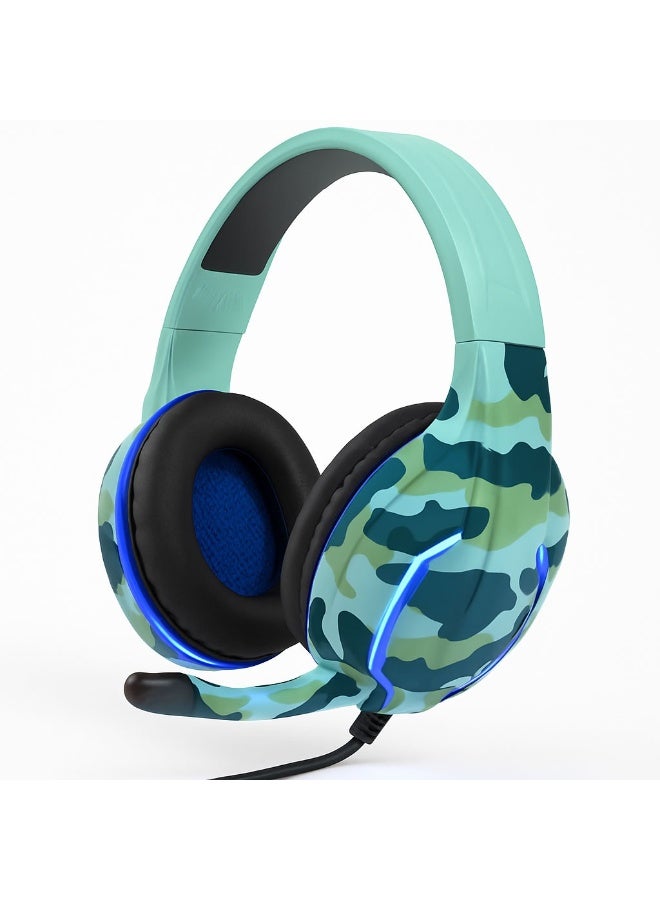 كومك سماعة ألعاب KOMC G312 بإضاءة LED للكمبيوتر – تصميم عسكري (Camouflage) - Image 4