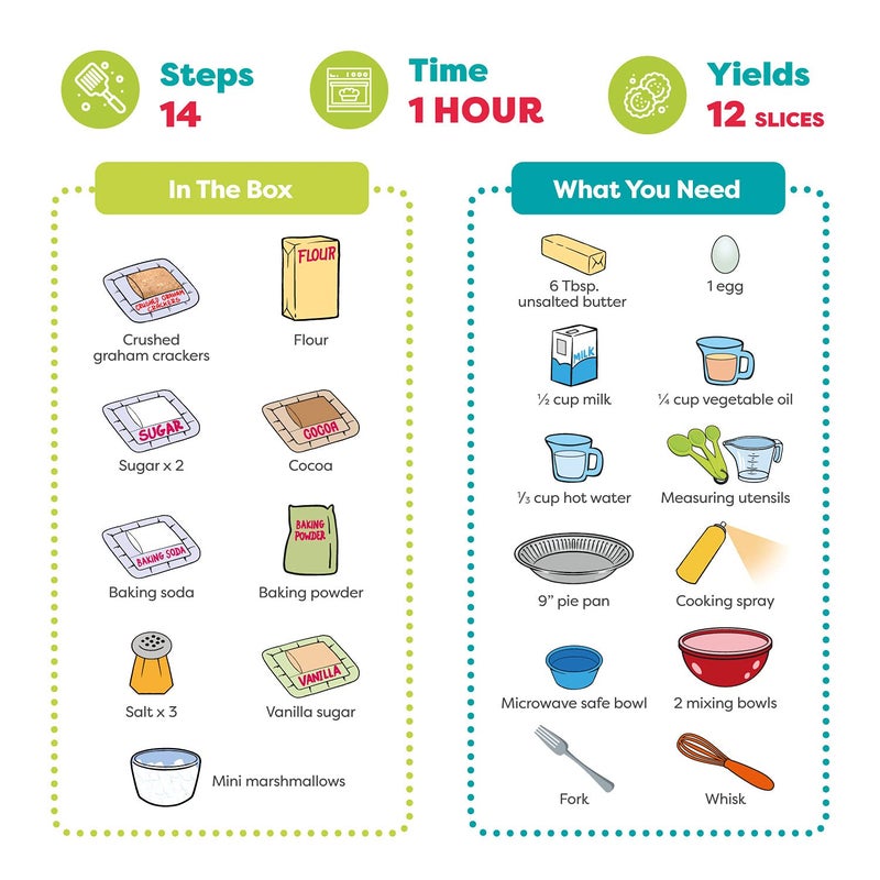 Baketivity Kids Baking Set  Meal Cooking Party Supply Kit For Teens  Real Fun Little Junior Chef Essential Kitchen Lessons  Includes Pre-Measured Ingredients (Baketivity Kit  Smores) - Image 2