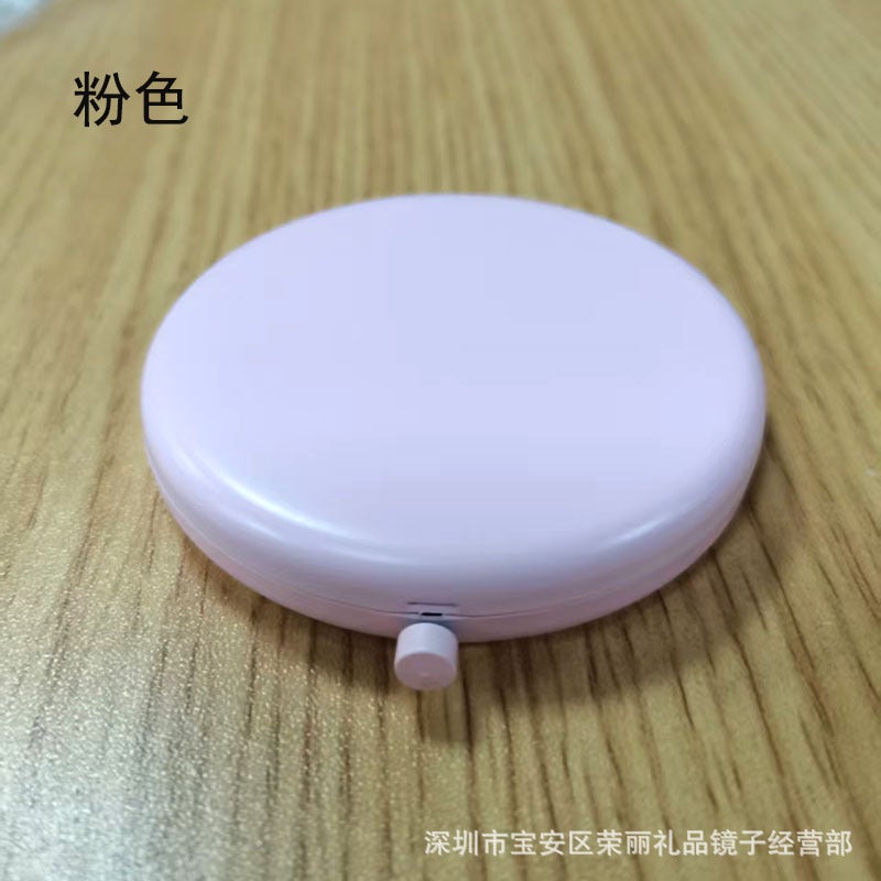 High-Grade Metal Folding Double Light Small Mirror Can Be Engraved Logo Carry-On Handheld Portable Cosmetic Mirror - Image 2