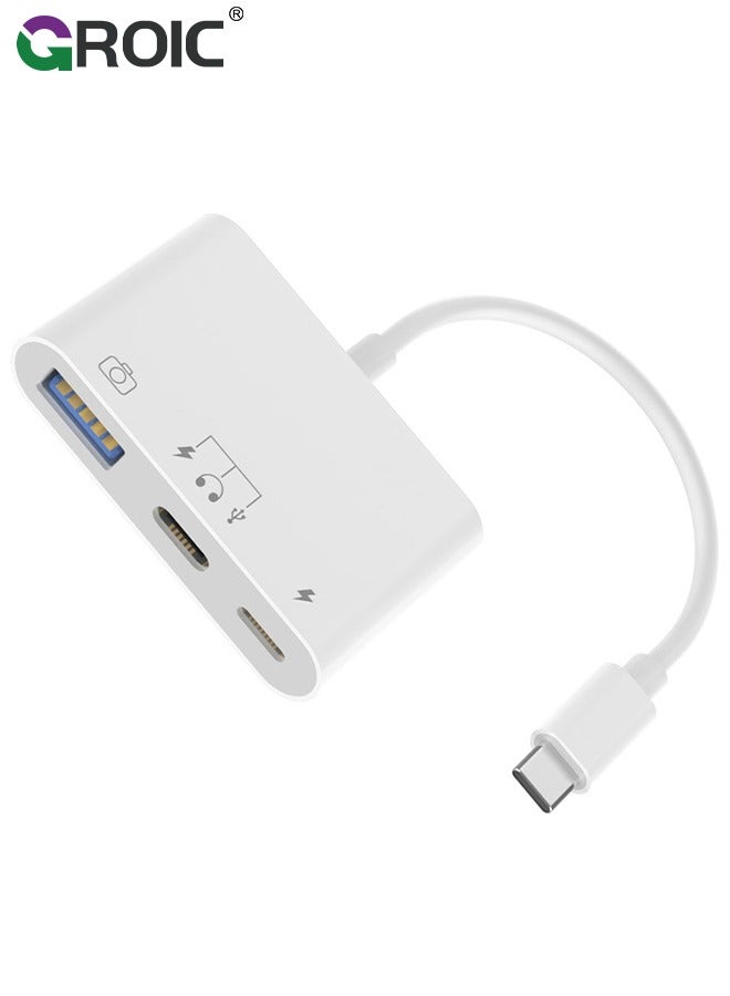 GROIC 3 in 1 for iPhone/Type-C Memory Card Reader, iPhone/Type-C to USB3.0, Type-C, iPhone, Compatible with iPhone, iPad Pro, MacBook Pro/Air, Galaxy S8 to S24  - Image 1