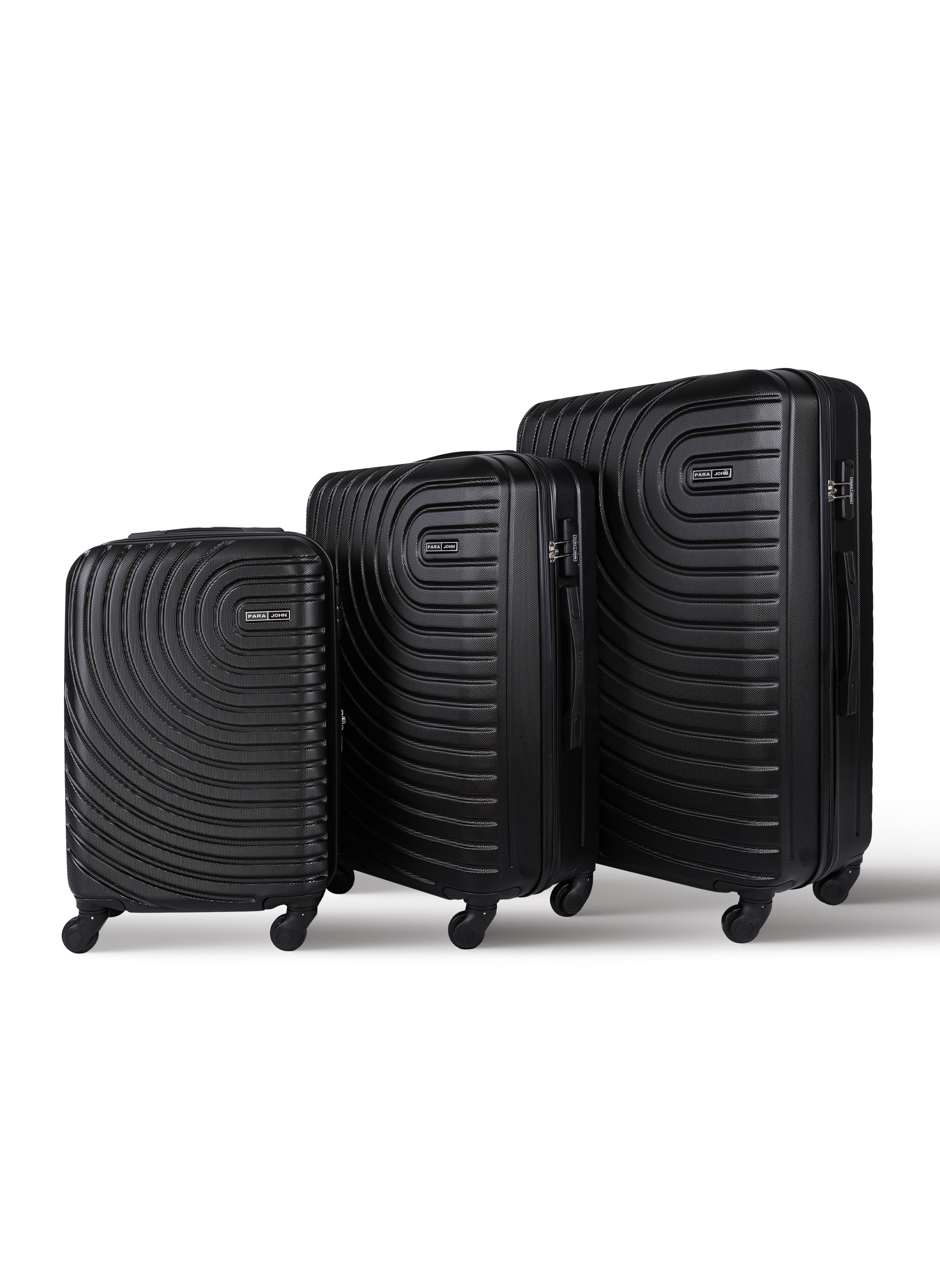 3 Piece Hardside Trolley Luggage Set Black 