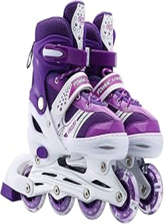 SportQ حذاء تزلج قابل للتعديل للاستخدام الداخلي والخارجي للمبتدئين، باللون الوردي (39-42 أمريكي) من SportQ