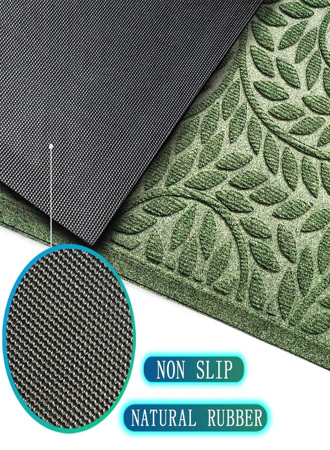 Bulijojo Front Door Mat Entrance,Durable Heavy Duty Welcome Mat,Thick Absorbent Natural Rubber Non Slip Mat,Sturdy Entryway Green, 17"x30" - Image 5