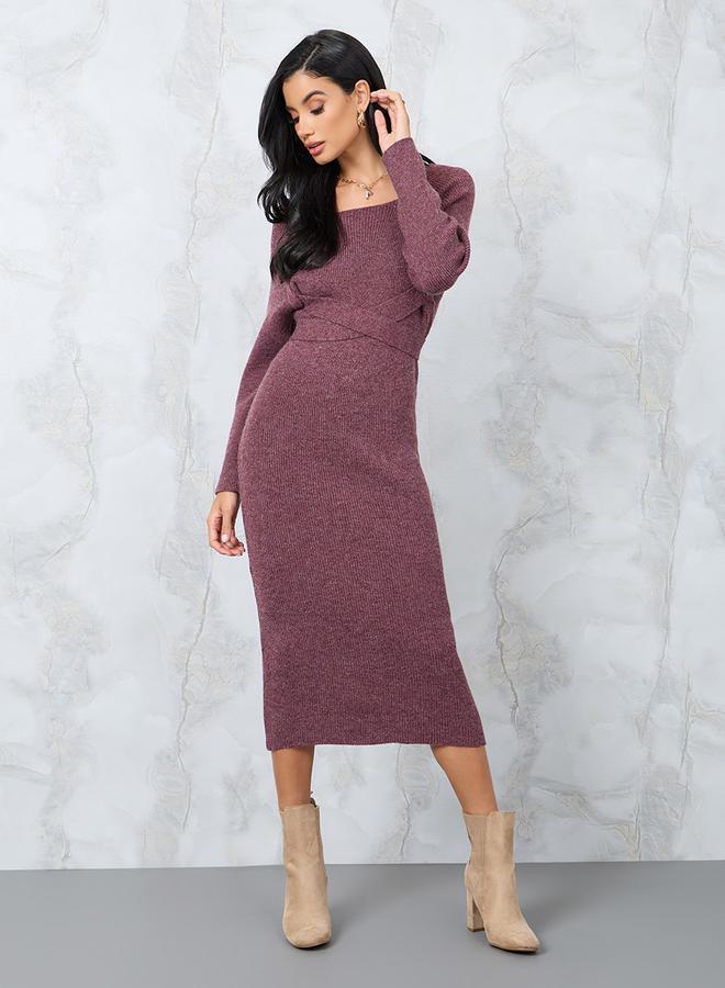 Styli Long Sleeve Midi Dress  - Image 1