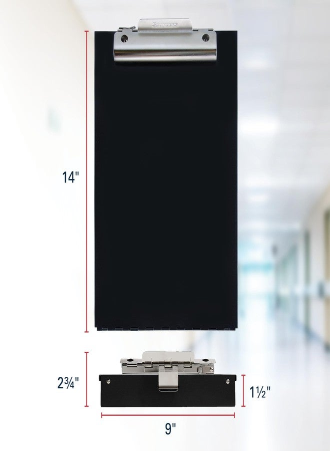 سوندرز لوحة كتابة معدنية من ساوندرز مع مساحة تخزين، لوحة كتابة مزدوجة للتمريض، لوحة كتابة متينة بحجم الرسائل للمقاولين مع مشبك عالي السعة ومشبك ذاتي القفل، لوحة كتابة سوداء، صُنعت بفخر في الولايات المتحدة الأمريكية - Image 2