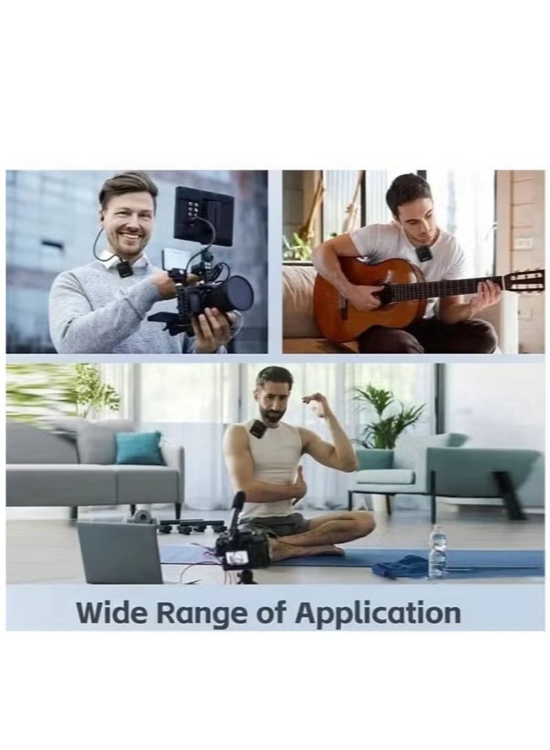F11-2 Wireless Tie Mic with Two Microphones Compatible Android/iOS Plug-Play Mini Micro Wireless Noise Reduction for Live and Record Videos - Image 3
