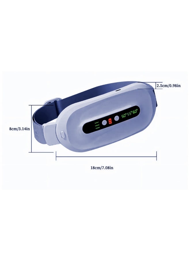 Generic Cordless Heating Pad for Cramps & Back Pain Relief – Rechargeable Wearable Heat Belt with 3 Heat Levels, 4 Vibration Modes & Adjustable Strap for Women’s Menstrual Comfort (Blue)  - Image 2