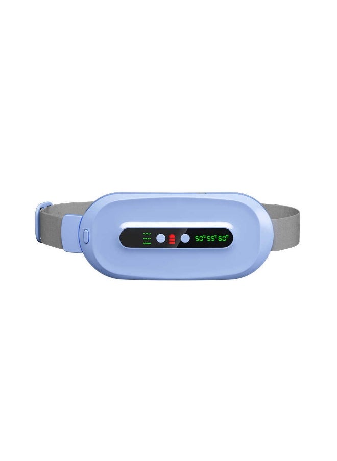 Generic Cordless Heating Pad for Cramps & Back Pain Relief – Rechargeable Wearable Heat Belt with 3 Heat Levels, 4 Vibration Modes & Adjustable Strap for Women’s Menstrual Comfort (Blue)  - Image 1