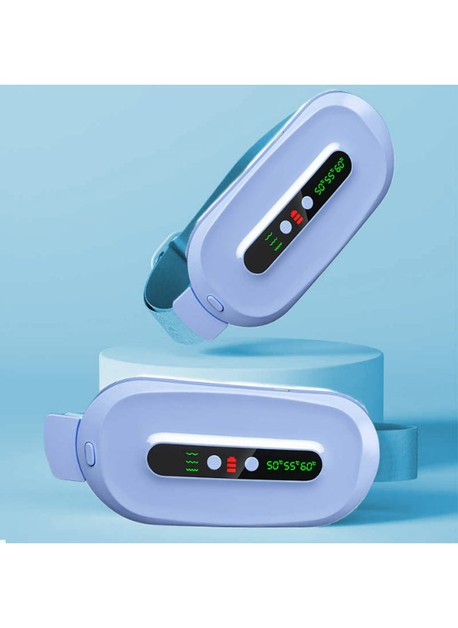 Generic Cordless Heating Pad for Cramps & Back Pain Relief – Rechargeable Wearable Heat Belt with 3 Heat Levels, 4 Vibration Modes & Adjustable Strap for Women’s Menstrual Comfort (Blue)  - Image 3
