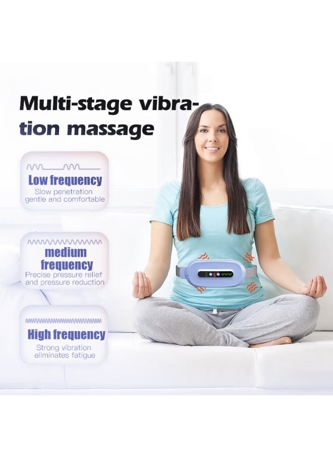 Generic Cordless Heating Pad for Cramps & Back Pain Relief – Rechargeable Wearable Heat Belt with 3 Heat Levels, 4 Vibration Modes & Adjustable Strap for Women’s Menstrual Comfort (Blue)  - Image 4