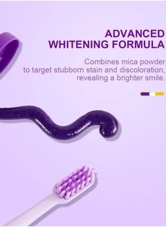 GlorySmile 120g Purple Toothpaste Remove Tea Coffee Stains Oral Care 3X Tone Up Teeth Whitening Toothpaste Purple Serum for Yellow Teeth Purple Teeth Whitener Foam Purple Teeth Color Correcting Whitening Gel  - Image 5
