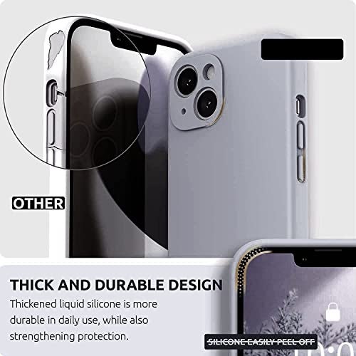 mobistyle Liquid Silicone Back Cover Case for iPhone 14 | Soft Micro-Fibre Lining Inside | Camera & Screen Protection | Shockproof Back Cover Case for iPhone 14 (Silicone, Grey) - Image 2
