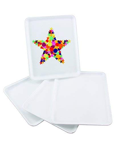 White Foam Meat Trays 9x11Inch Bulk 10Pack White Tray for Crafts Food Painting By Hygloss
