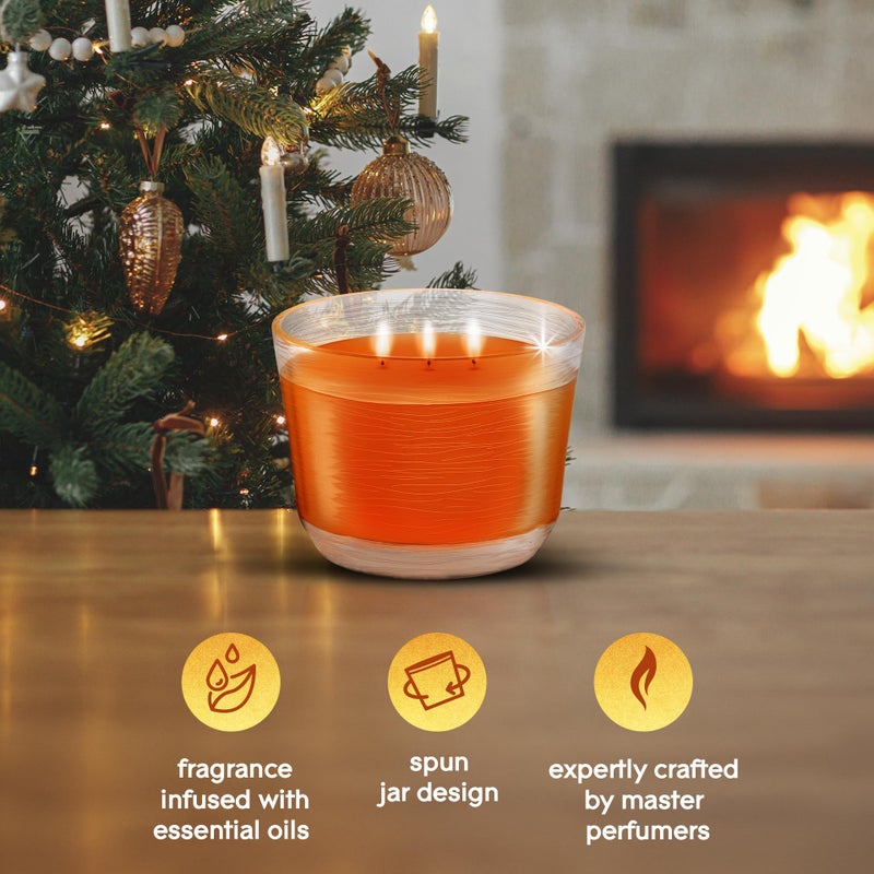 Glade 3-Wick Scented Candle Jar, Pumpkin & Ginger, Air Freshener Infused with Essential Oils, 6.8 Oz, 3 Count - Image 5