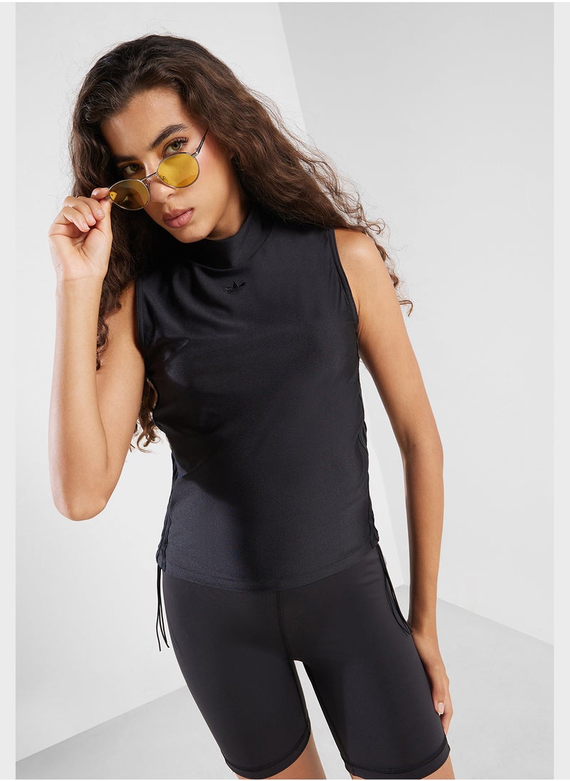 adidas Originals Ruched 3 Stripe Cropped Top  - Image 1