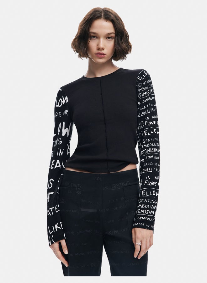 DESIGUAL T-shirt with printed sleeves  - Image 1
