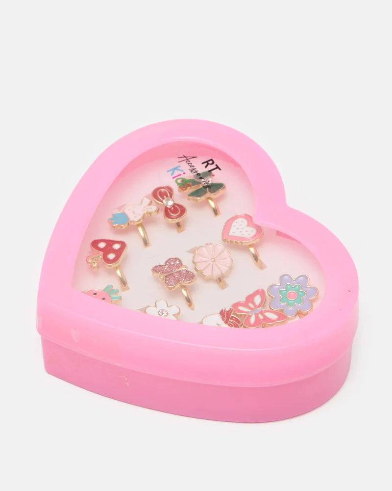 REDTAG Girls Assorted Embellished 12 Piece Ring Set