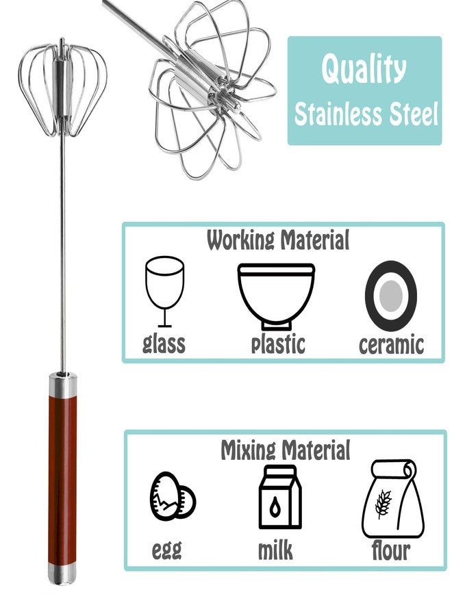 Jninexiu Semi-automatic Whisk, Stainless Steel Egg Beater, Hand Push Rotary Whisks Mixer Stirrer for Making Cream, Whisking, Beating and Stirring - Image 3