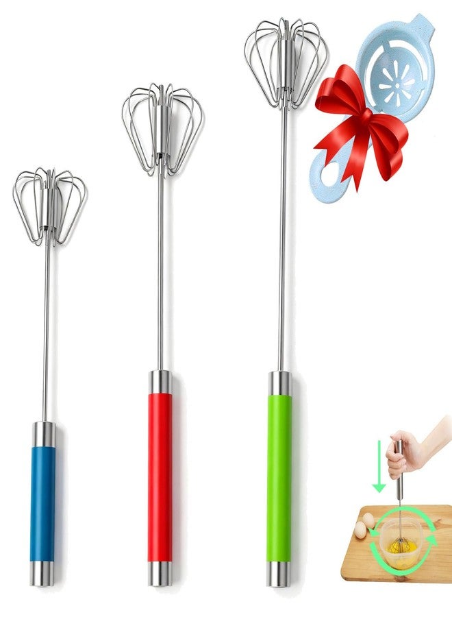 Jninexiu Semi-automatic Whisk, Stainless Steel Egg Beater, Hand Push Rotary Whisks Mixer Stirrer for Making Cream, Whisking, Beating and Stirring - Image 1