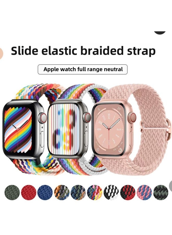 Woven Strap For Apple Watch Applewatch Strap Buckle Single-loop Woven Apple Nylon Strap-Color:With Buckle 42/44/45/49 (note Color Size)  - Image 1