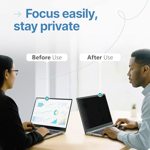 VINTEZ 14 Inch 16:9 Privacy Screen for Computer Monitor and Laptop - Anti Glare Protector Film Blue Light Filter Eye Protection - Computer Screen Privacy Shield, [1 Pack] - Image 2
