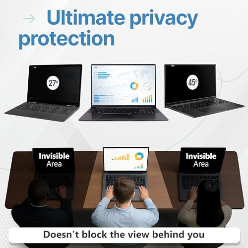 VINTEZ 14 Inch 16:9 Privacy Screen for Computer Monitor and Laptop - Anti Glare Protector Film Blue Light Filter Eye Protection - Computer Screen Privacy Shield, [1 Pack] - Image 3