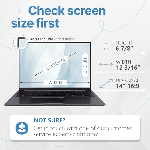 VINTEZ 14 Inch 16:9 Privacy Screen for Computer Monitor and Laptop - Anti Glare Protector Film Blue Light Filter Eye Protection - Computer Screen Privacy Shield, [1 Pack] - Image 4